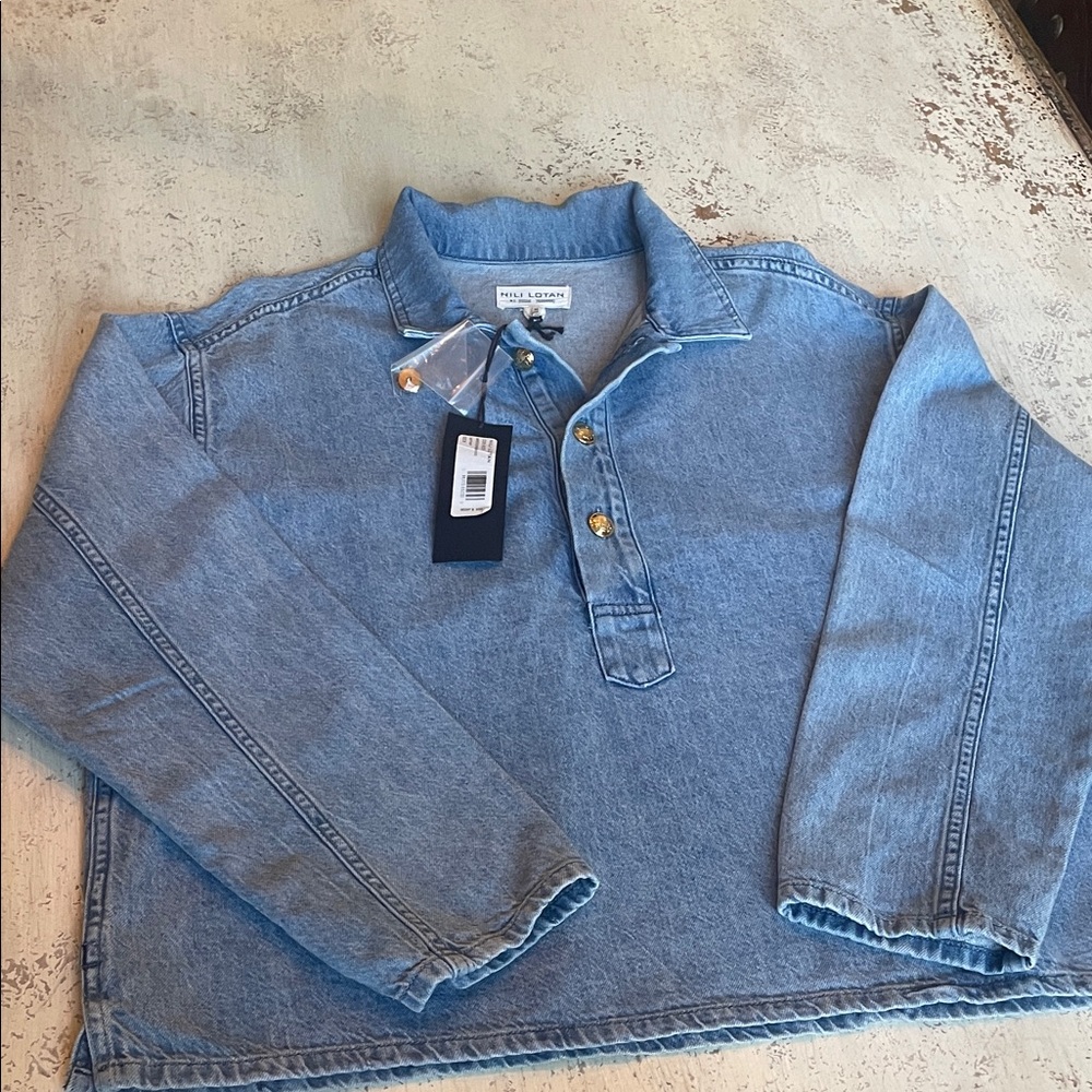 Nili Lotan Blue Denim Blouse - Picture 5 of 5